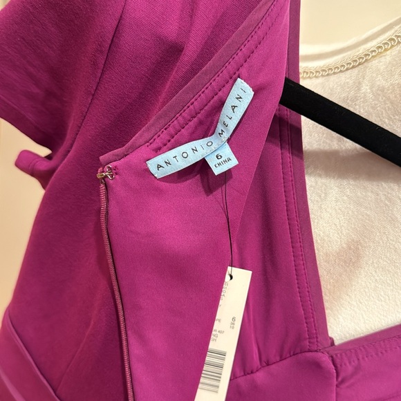 Purple plum fitted dress with thick knit and structured design - Picture 7 of 7